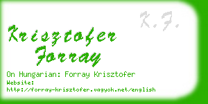 krisztofer forray business card